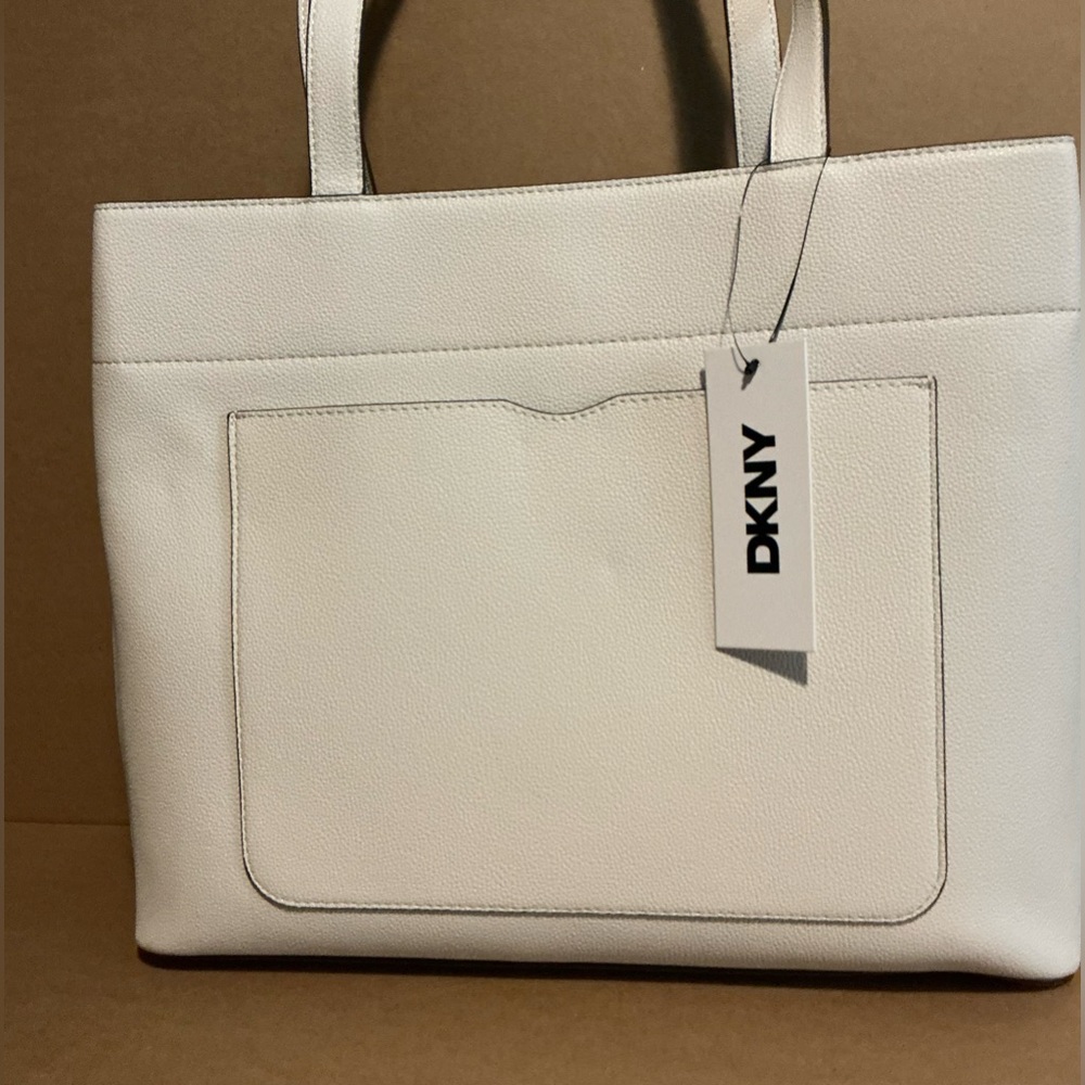 DKNY Cream Tote with Silver Accents new - Picture 6 of 11